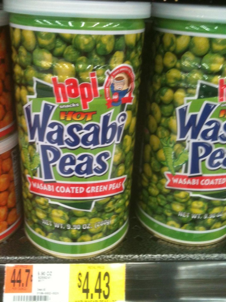 Wasabi peas, an awesome hot snack