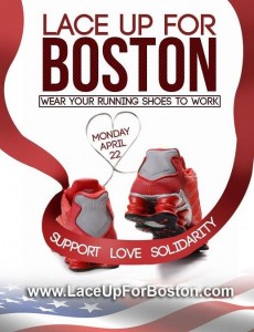 Lace Up For Boston, 4/22-wear running shoes