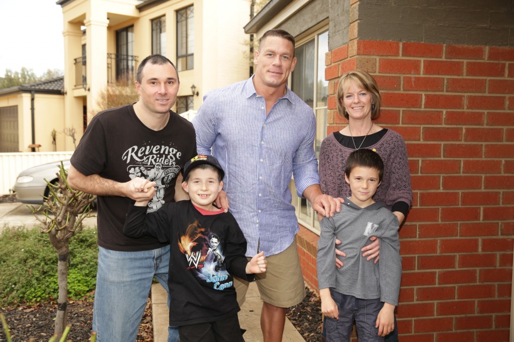 John Cena at the home of a young fan in Melboune