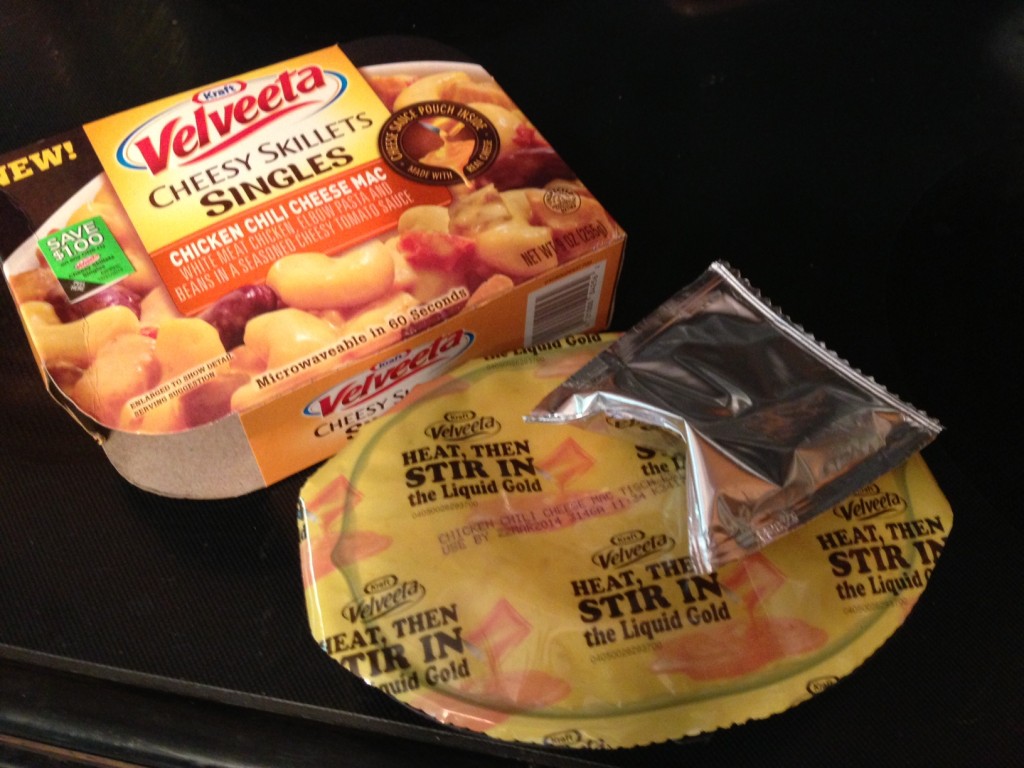 Velveeta Cheesy Skillets Singles about to cook