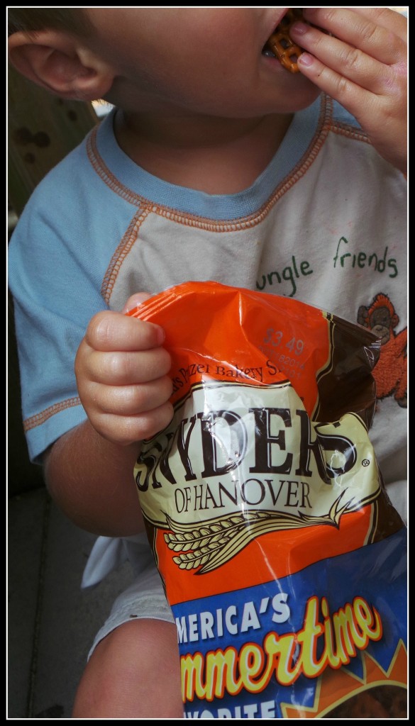 At the park snacking 