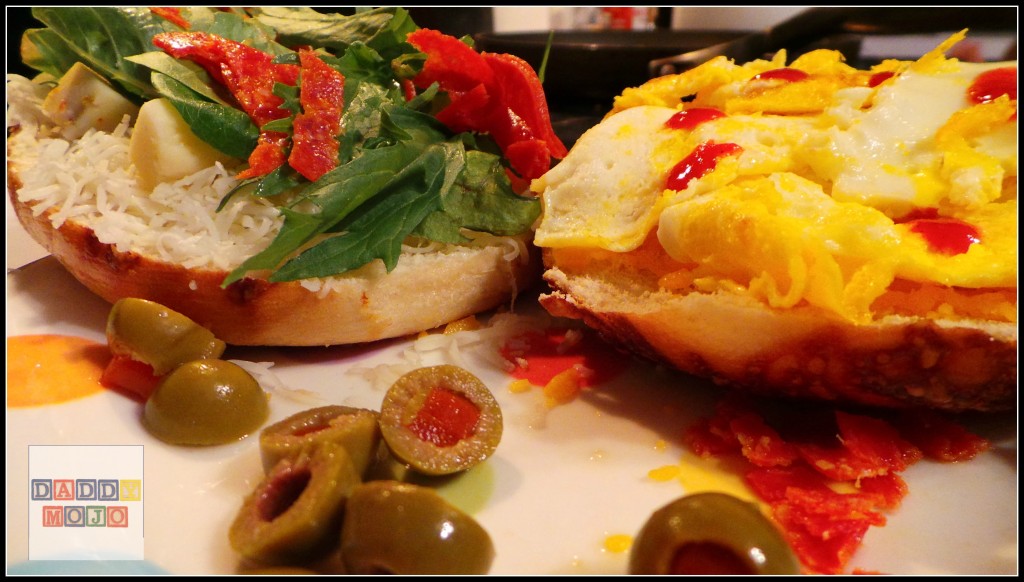 The breakfast bagel with El Yucateco