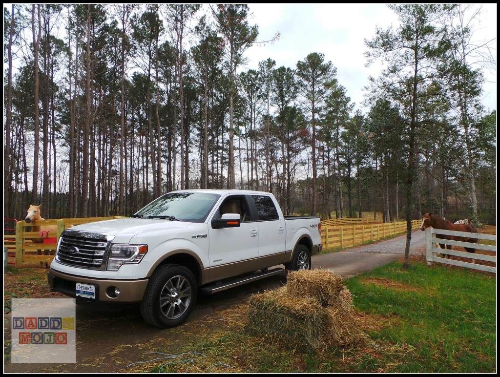 The Ford F-150 picking up lumber