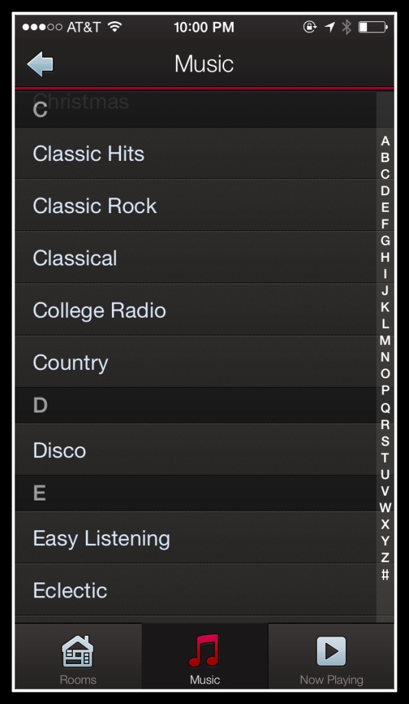 TuneIn and their music selection. 