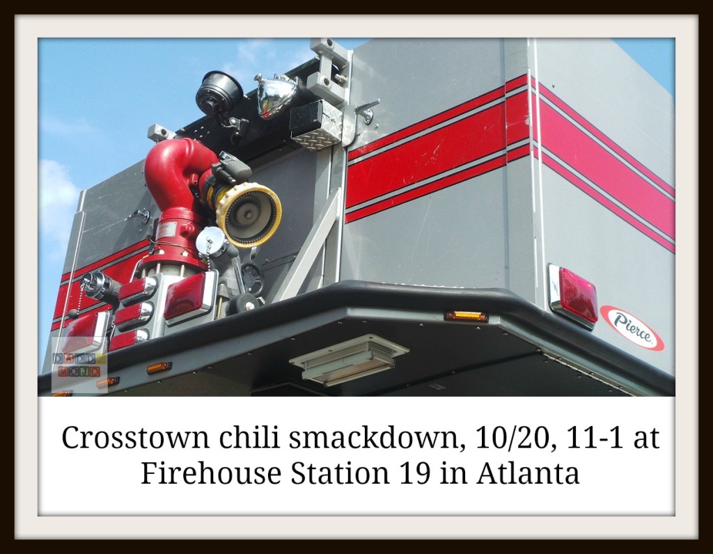 Crosstown chili smackdown, 10/20, 11-1 at Firehouse Station 19 in Atlanta