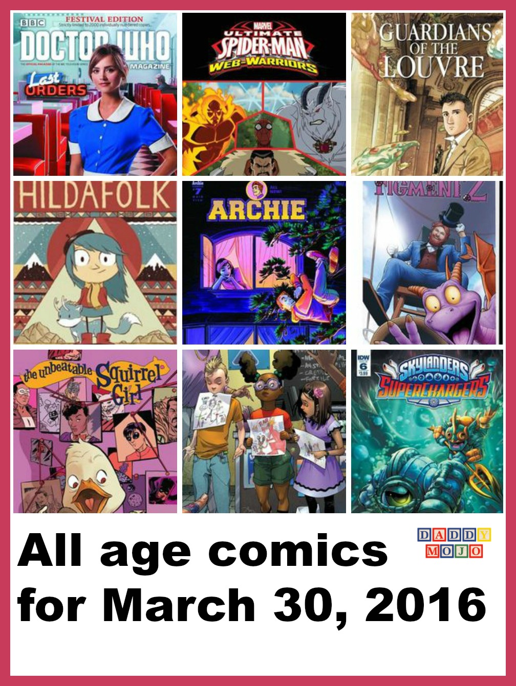 science fiction, all age comics, doctor who, young readers, humor, superheroes, skylanders, comic book