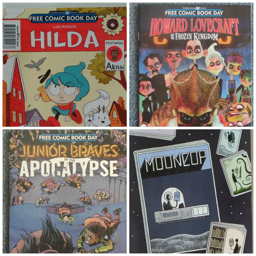 Hilda, Howard Lovecraft, Junior braves of the apocalypse, Mooncop, FCBD, free comic book day