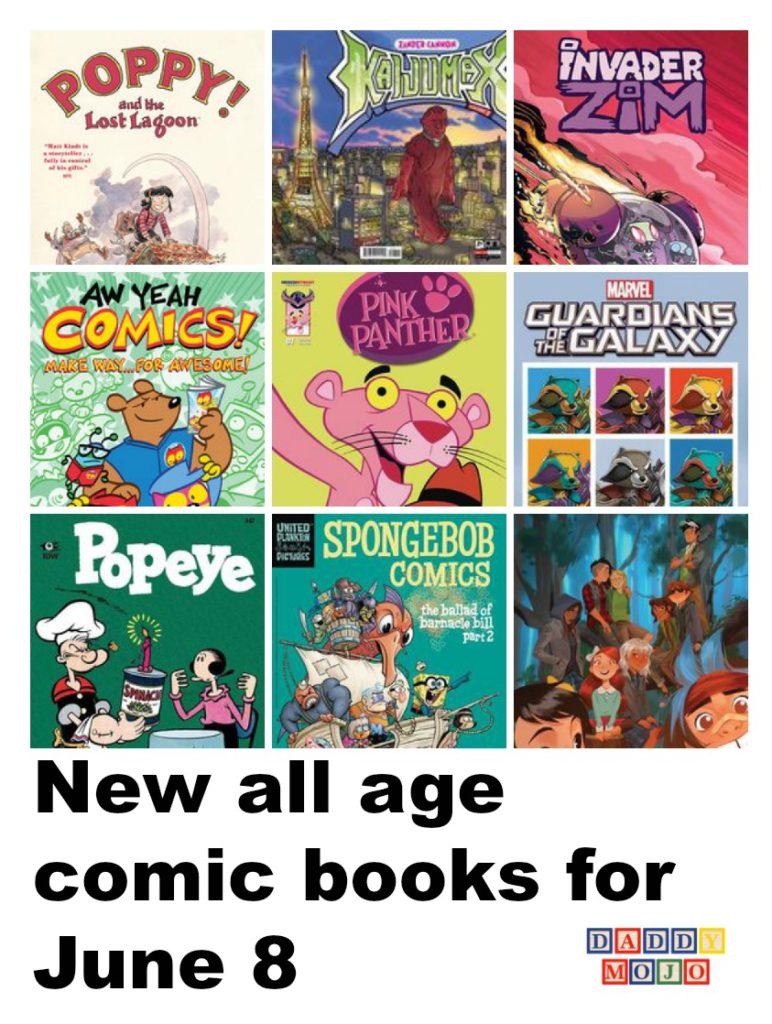 new All age comic books, lumberjanes, Gotham Academy, spongebob comics, pink panther, Donald duck, wonder woman, batman, kaijumax, guardians of the galaxy, young reader, books