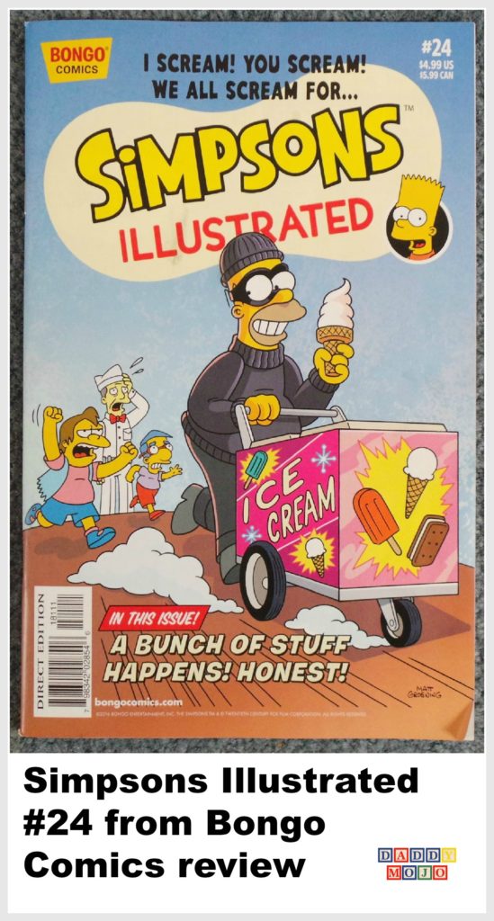 Simpsons illustrated, bongo comics, homer, lisa, bart, mr. burns, funny, age appropriate, comic book