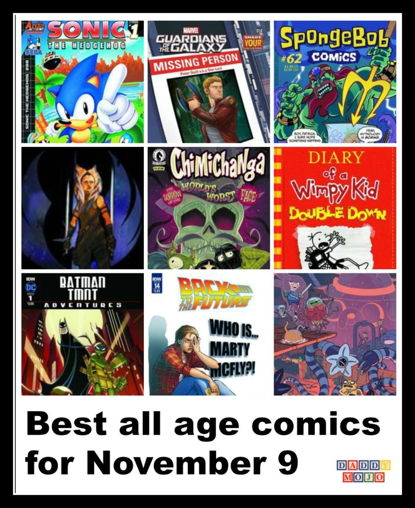 This week some of the best all age comics combine the Batman and TMNT, kidlit has Wimpy Kid, sponges, ponies and a DeLorean. 