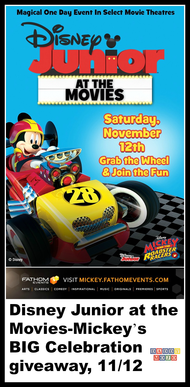 Disney Junior at the Movies-Mickey’s BIG Celebration giveaway, 11/12