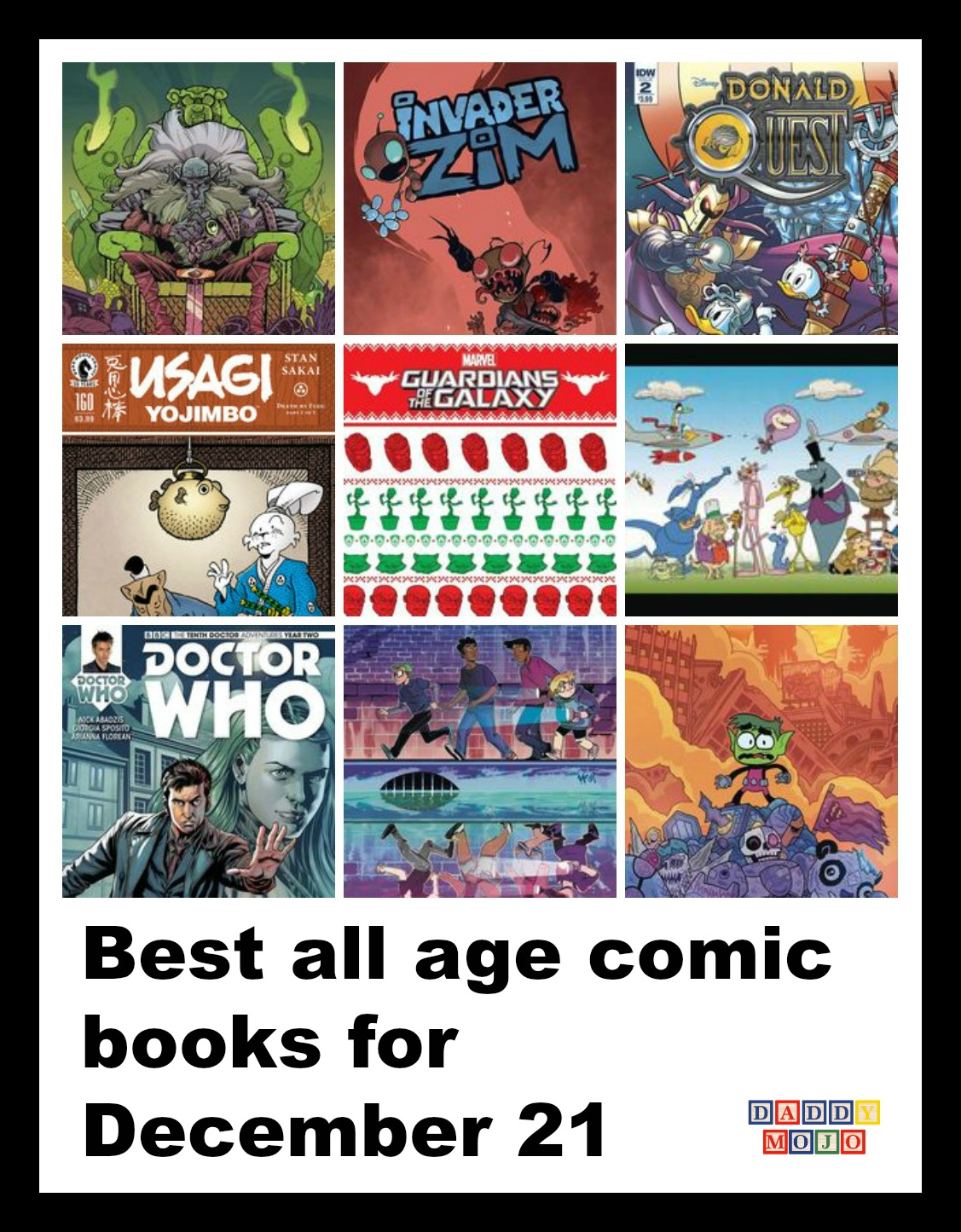 Comics, comic books, Simpsons comics, Christmas, Donald quest, pink panther, Adventure time, titans, all age comics