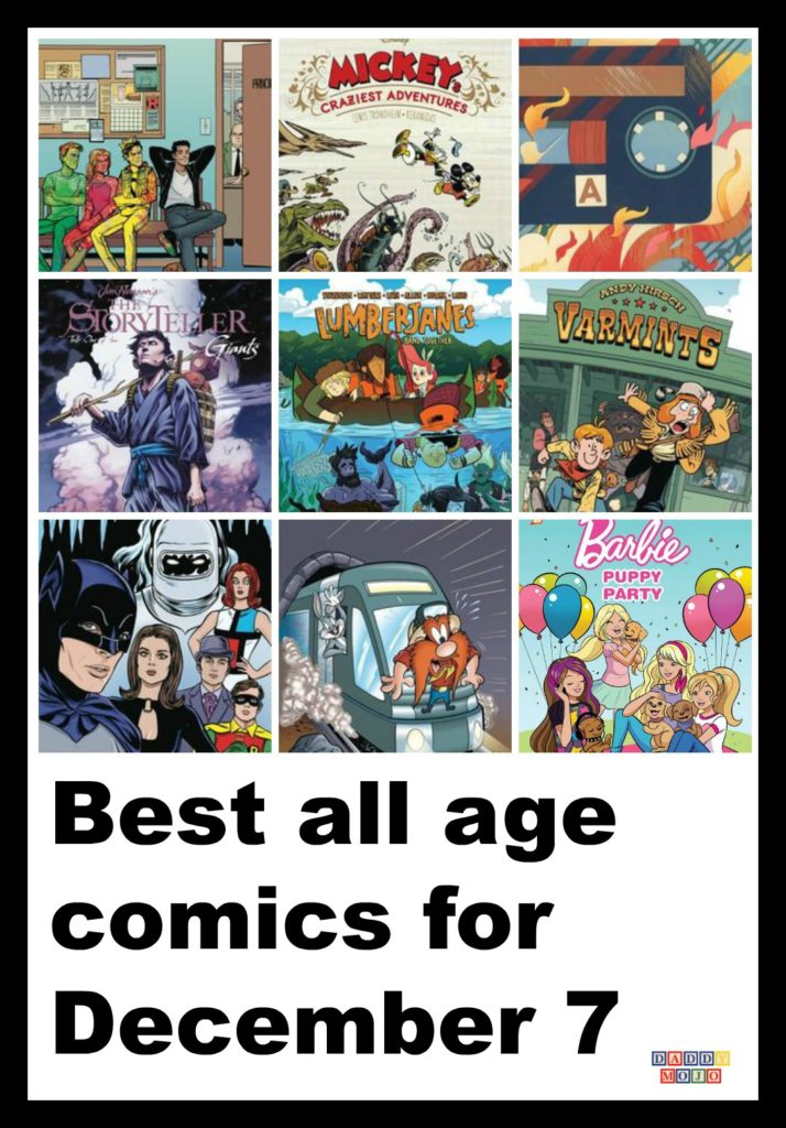 Lumberjanes, mickey mouse, adventure time, boom studios, comic book, comics, best all ages comics, Barbie, Barbie puppy party, puppy party, jim Henson storyteller giants, archaia, varmints, 