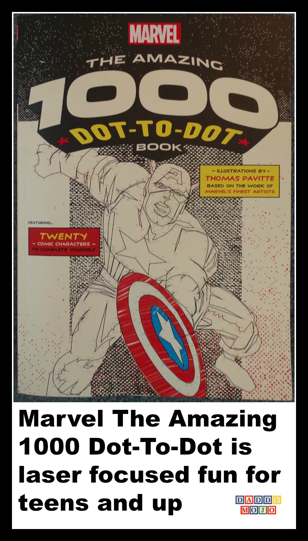 Marvel the amazing 1000 dot-to-dot book, puzzle, dot to dot, magnifying glass,