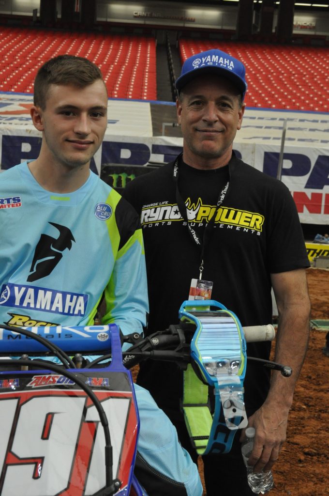 Justin Cooper and his father Glen, Arenacross racers at Georgia Dome 