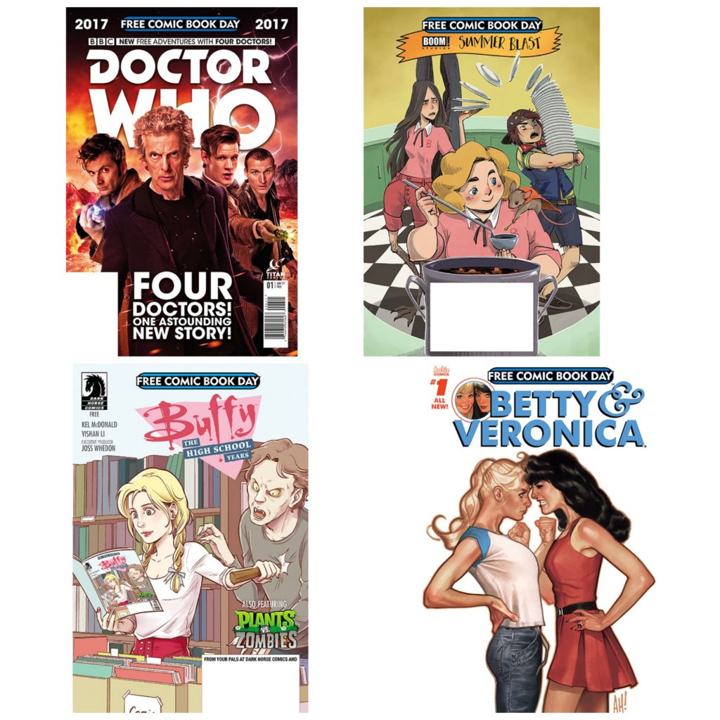 doctor who, boom summer blast, buffy, plants vs. zombies, FCBD, free comic book day, betty & Veronica 