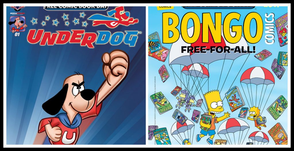 underdog, bongo, simpsons comics, free comic book day 