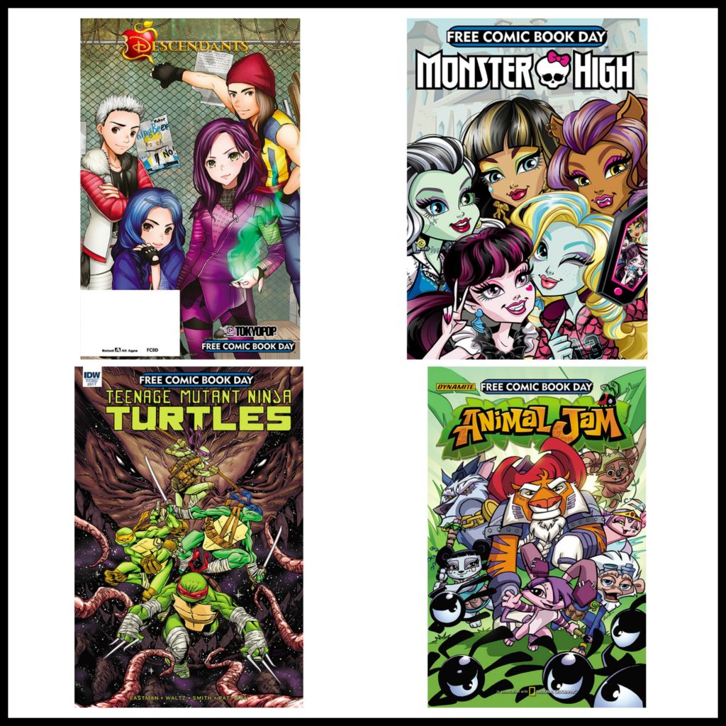 Monster High, Teenage mutant ninja turtle, TMNT, Animal jam, Free comic book day, FCBD, descendants, 