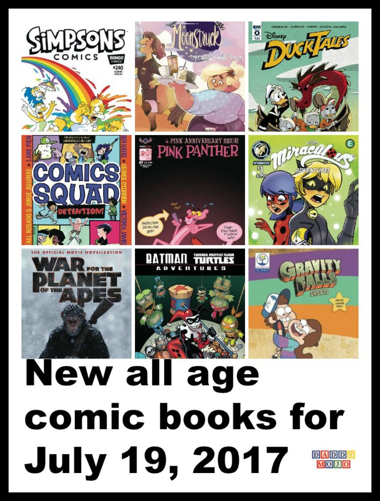 Ducktales, Disney XD, War for the planet of the apes, tween, movie novelization, batman, tmnt adventures, all age comic books, comic books, pink panther, anniversary, Simpsons, Simpsons comics, 