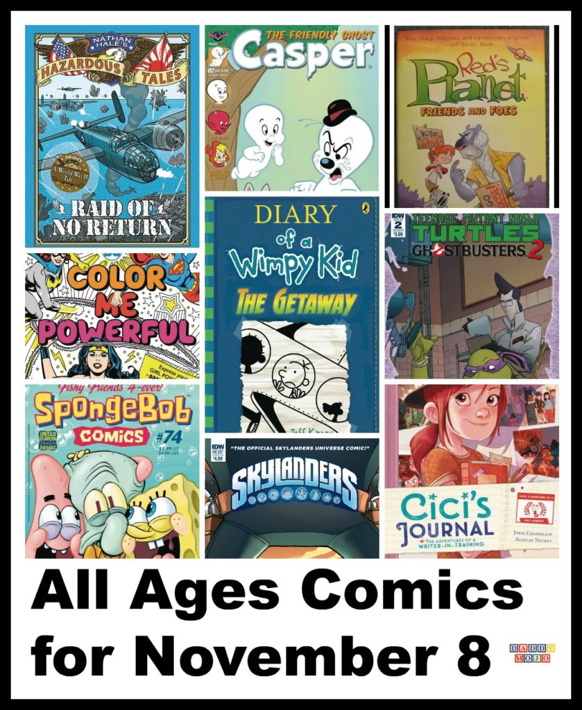 Nathan hale, hazardous tales, raid of no return, reds planet, friends and foes, reds planet friends and foes, graphic novel, all ages comics, squirrel girl, my little pony, MLP, the archies, diary of a wimpy kid, the getaway, all ages comics