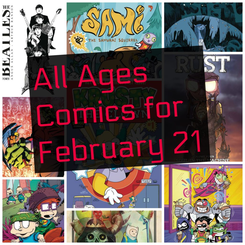 Fence, krusty the clown, all ages comics, rust, graphic novel, teen titans go, future quest presents, dc comics, comic books,