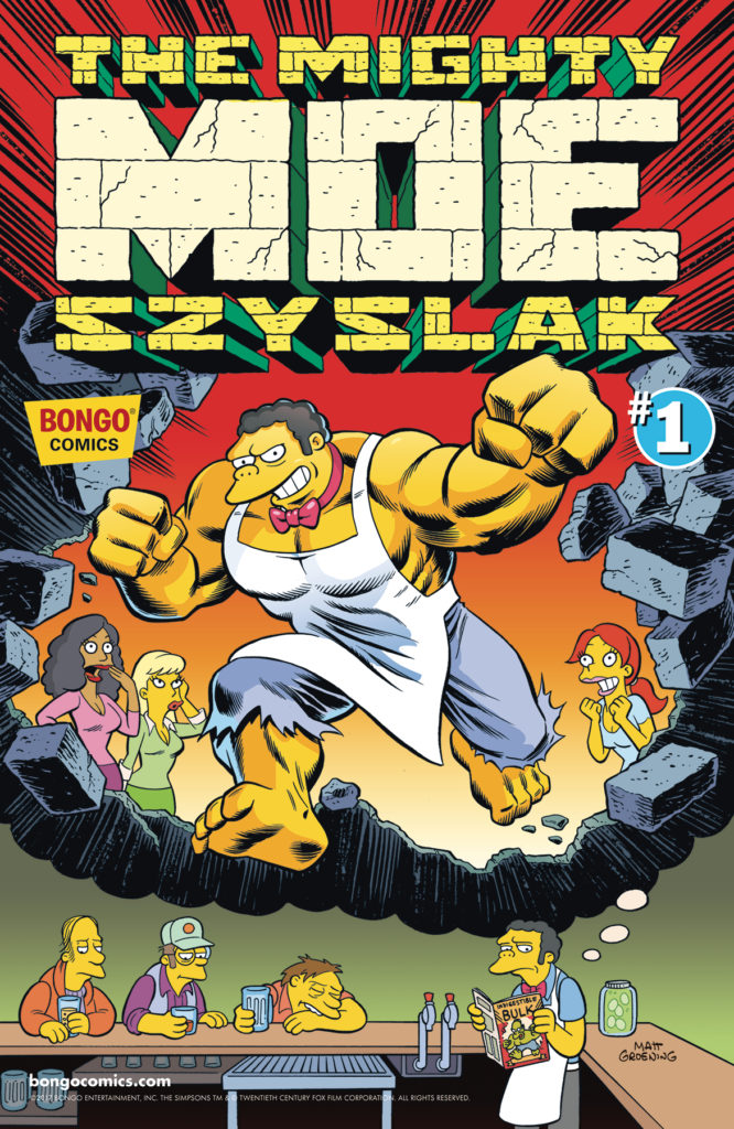 All age comic books for May 16, the mighty moe szyslak, simpsons comics