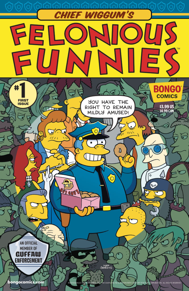 simpsons comics, chief wiggam, the simpsons, all age comic books for september 19 