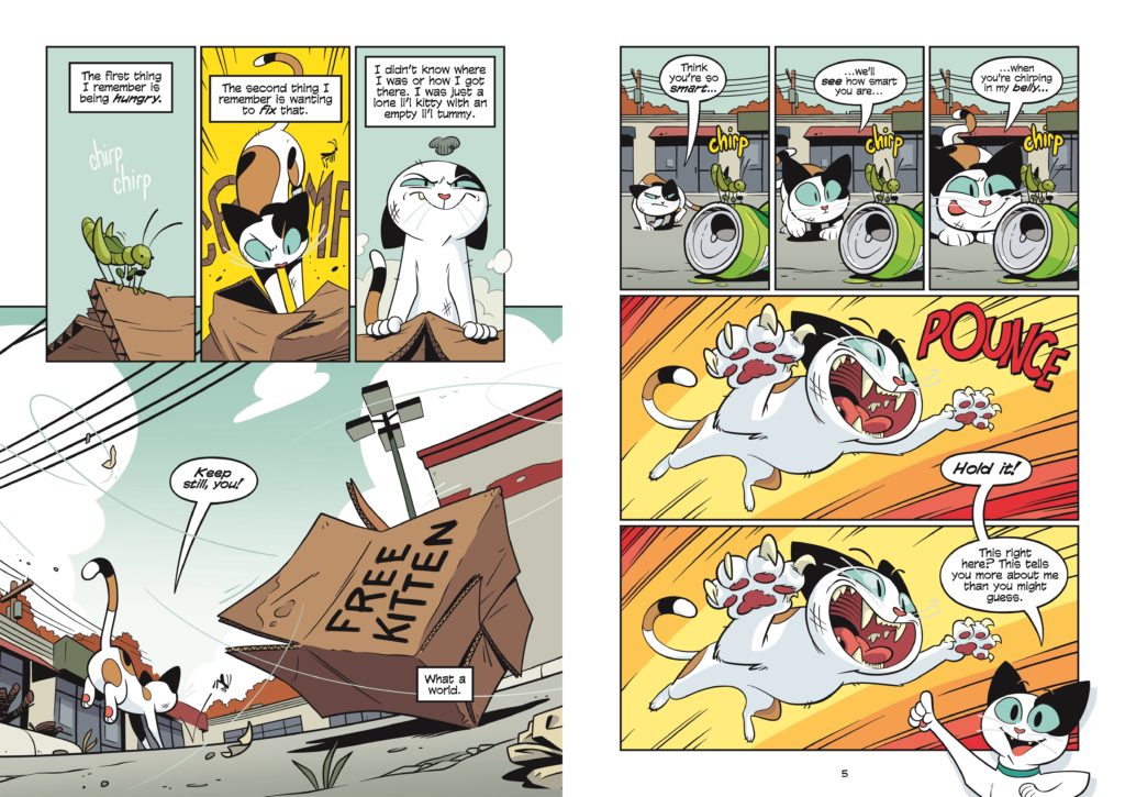 Science Comics: Cats by Andy Hirsch is an entertaining graphic novel masquerading as a cat bio book. Ages 8 and up will laugh, learn and love it.  