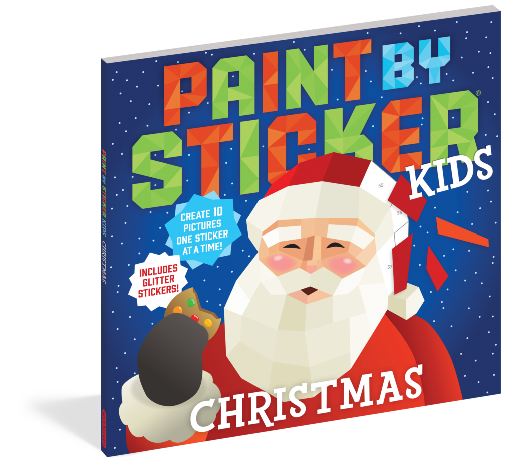 Paint By Sticker Kids Christmas is the perfect activity for kids 5-10: help is not required, they have fun, it’s screen-free and allows them (and you) to relax.   