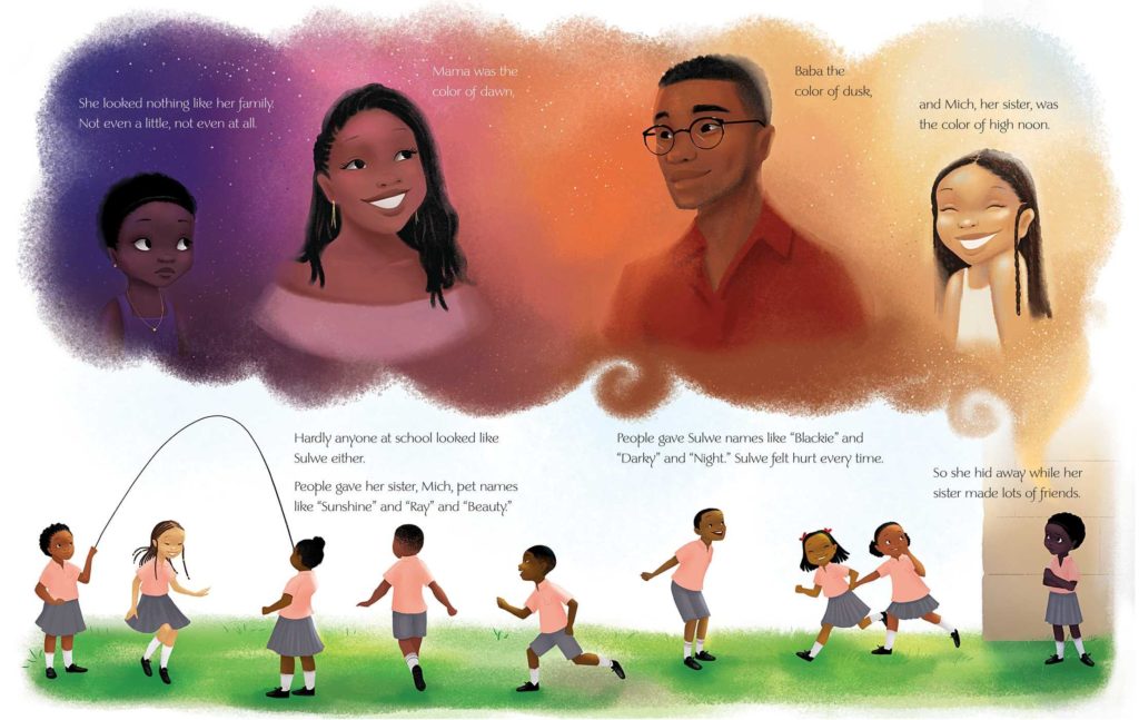 Sulwe is an illustrated book that’s about acceptance, exclusion, prejudice, hope and love. Kids 4 and up will love the art and embrace the message. 