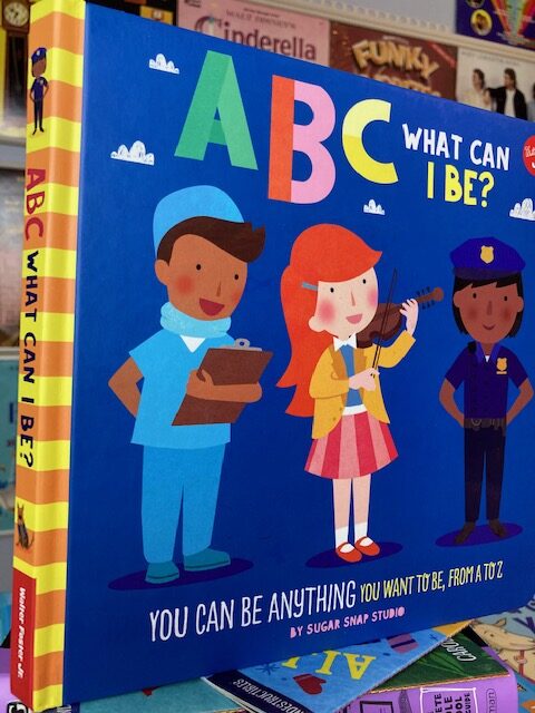 ABC for Me: ABC What Can I Be? is a smart board book that digs deeper into what people can be with bright illustrations and simple sentences for 3-6. 