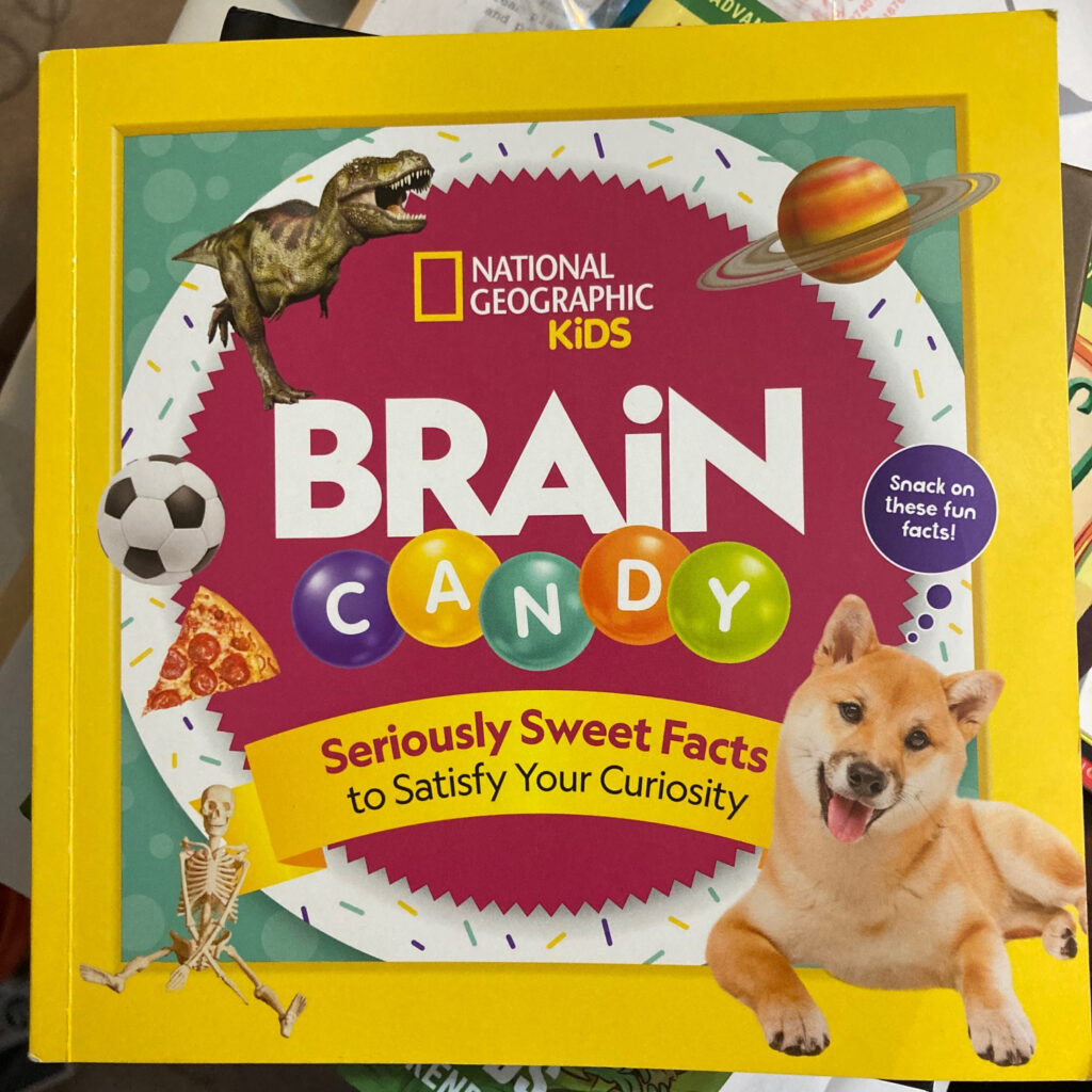 National Geographic Kids Brain Candy has 500 facts with brilliant full-color photos that cover any interest in the universe.