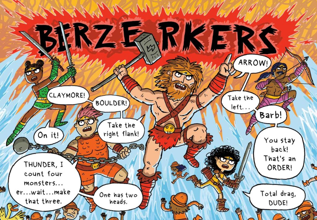 Barb The Last Bezerker, Book 1 takes the manic, action-oriented graphic novel for all ages and throws a slight curve ball to create a fabulous read for ages 8 and up.