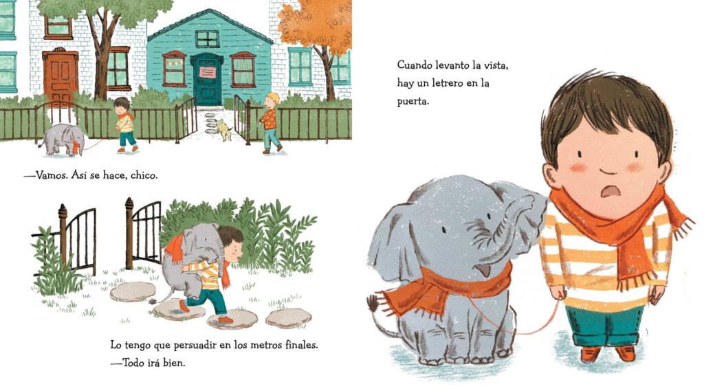 No Se Permiten Elefantes is an illustrated book with a classic theme, great art and is now available in a Spanish translation.