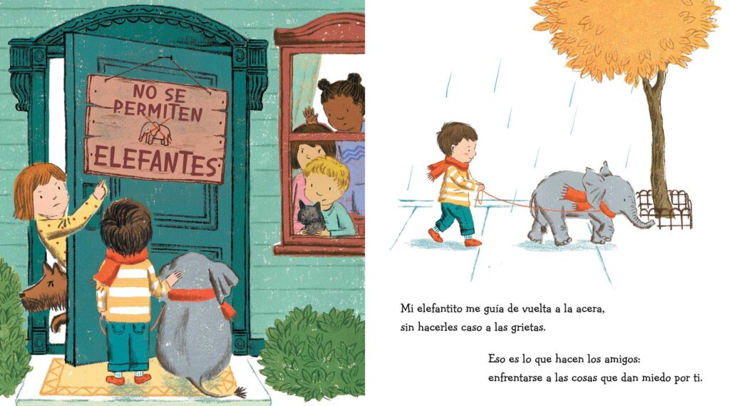 No Se Permiten Elefantes is an illustrated book with a classic theme, great art and is now available in a Spanish translation.