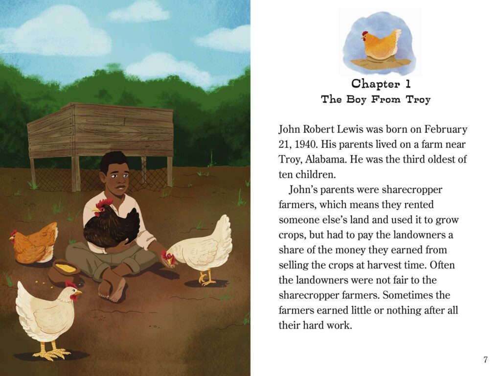 Ready-To-Read Level Three, You Should Meet John Lewis is a smart book that introduces longer chapters to readers in third grade and up.