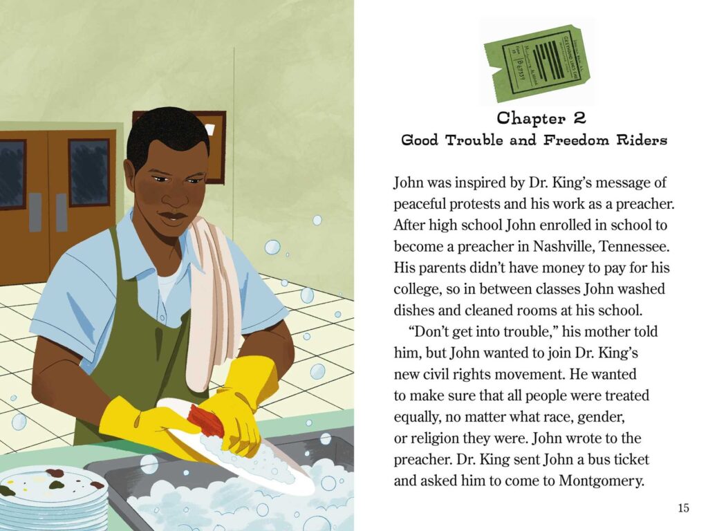 Ready-To-Read Level Three, You Should Meet John Lewis is a smart book that introduces longer chapters to readers in third grade and up.