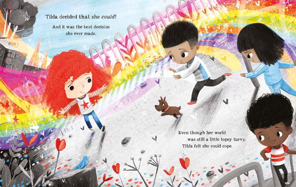 Tilda Tries Again by Tom Percival is a brilliantly illustrated, succinctly worded and a go-to for elementary kids who need to know it’s normal to try again.