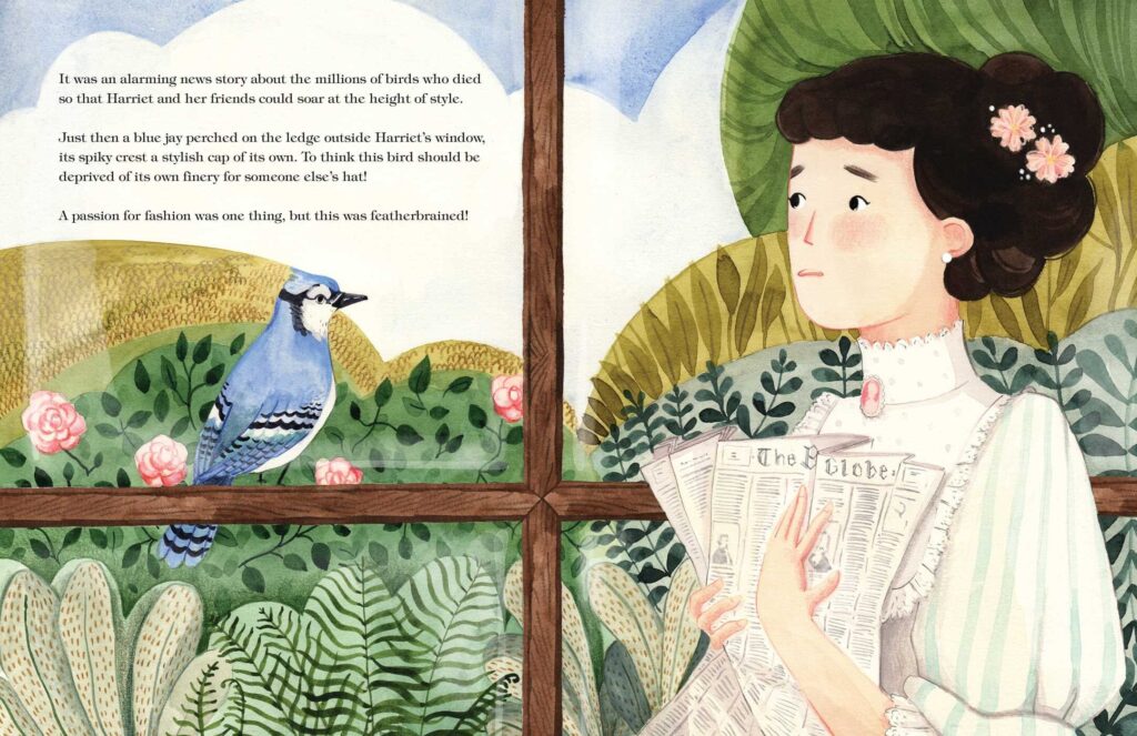 Harriet’s Ruffled Feathers is the story of how the Audubon Society came to be, via a woman who realized that the plumes in her hat came with a birdly price.