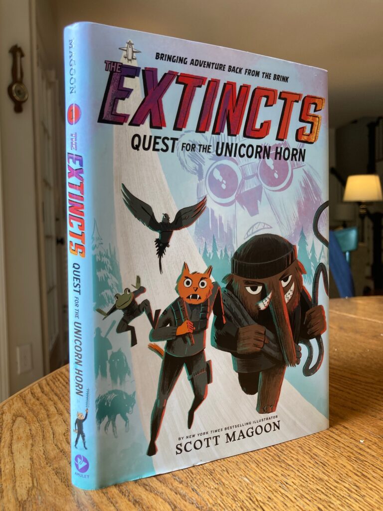 The Extincts, Quest For The Unicorn Horn perfectly melds action, humor, STEM and more puns, into a graphic novel for ages 8 and up.