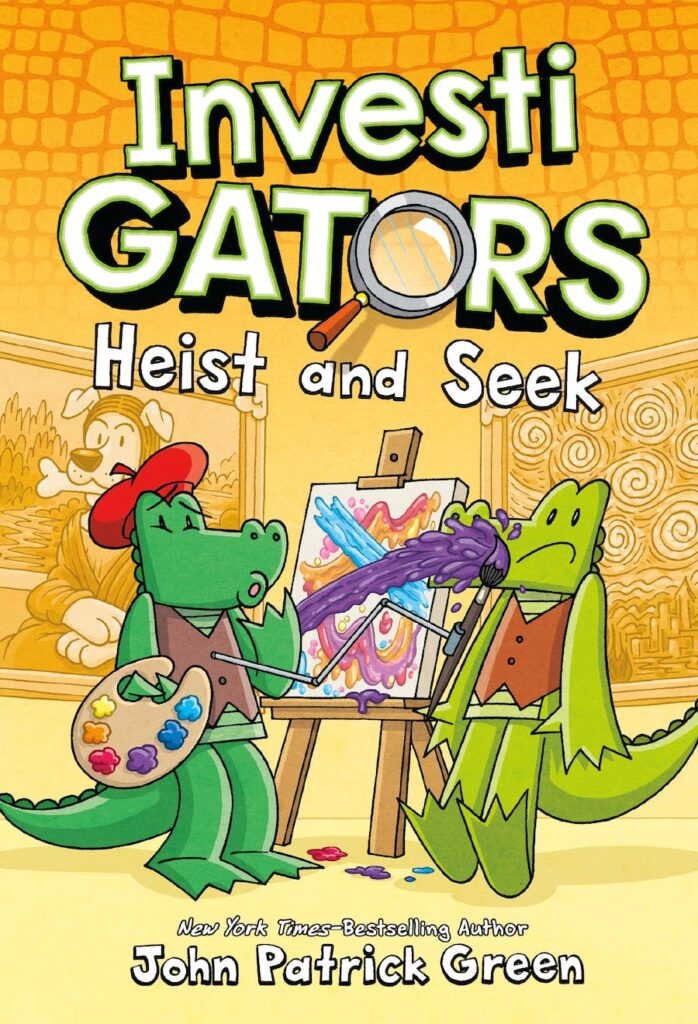 Investigators: Heist and Seek is the sixth book in this mandatory graphic novel series for ages 8 and up. It’s smart, funny, positive and one that kids will seek out and share.