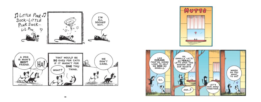 Mutts: Walking Home compiles the tour de force dog and cat comic strip genius that’s as great as it ever was.