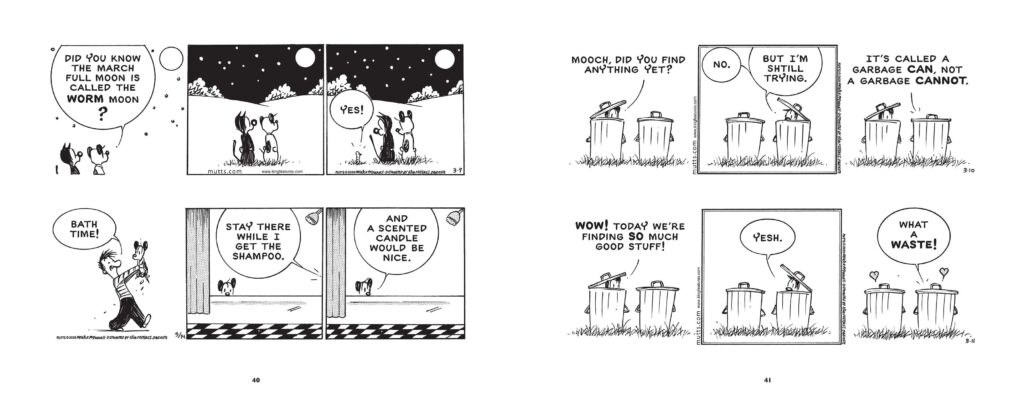 Mutts: Walking Home compiles the tour de force dog and cat comic strip genius that’s as great as it ever was.