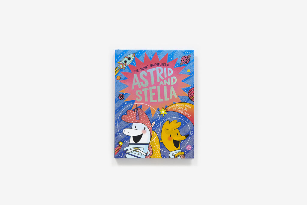 The Cosmic Adventures of Astrid and Stella is a graphic novel that takes the joyous cues from Hello! Lucky and gives it a bigger, longer stage for early elementary.