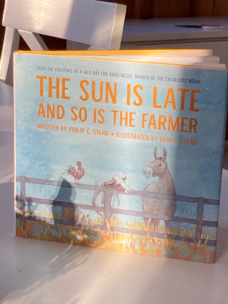 The Sun Is Late And So Is The Farmer is a timeless classic of an illustrated book about adventure and friendship, in your backyard.