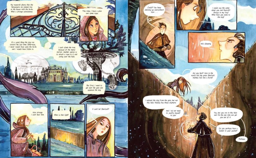 Enola Holmes: The Graphic Novels, Book Two, beautiful art with a smart story