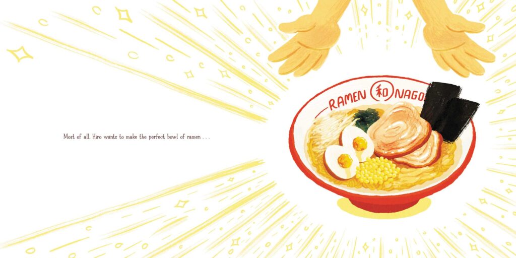 Ramen For Everyone is an illustrated book that uses cooking as a way to show resilience, overcoming frustration, as well as, family bonding.