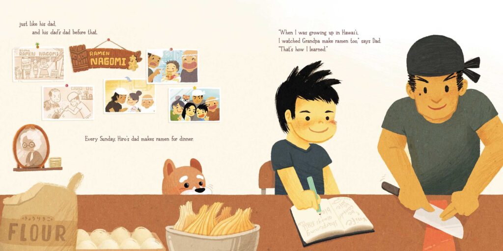 Ramen For Everyone is an illustrated book that uses cooking as a way to show resilience, overcoming frustration, as well as, family bonding.