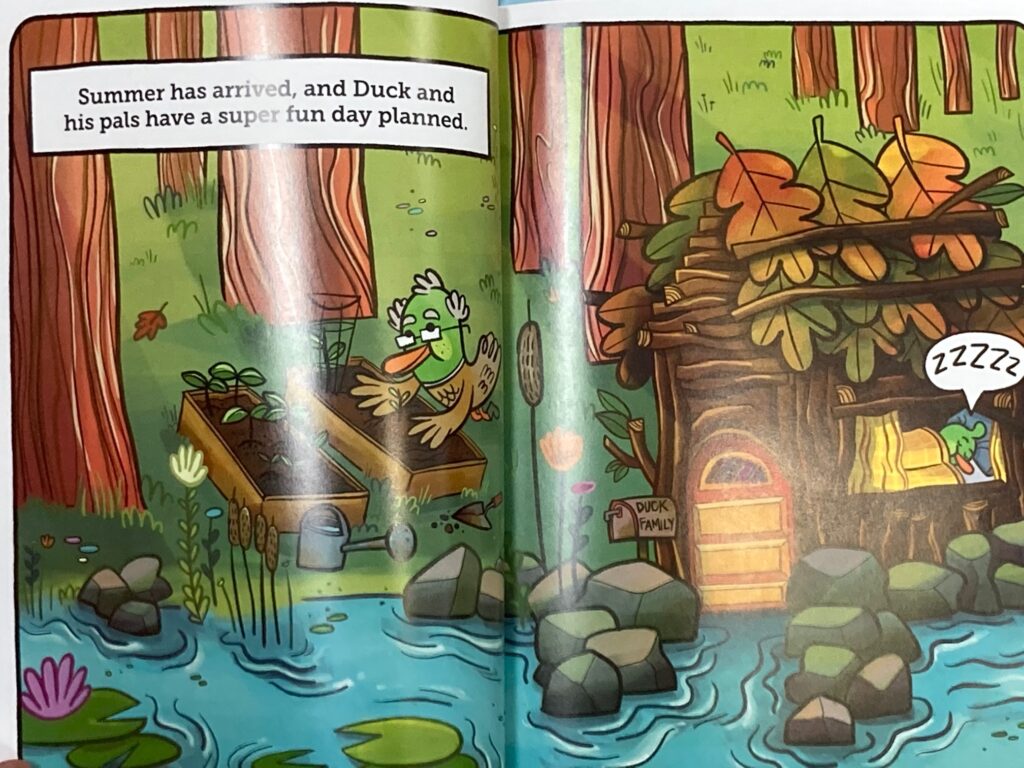 One Cool Duck is a graphic novel series aimed at very young readers. King of Cool is the first entry in it that’ll charm pre-k and up.