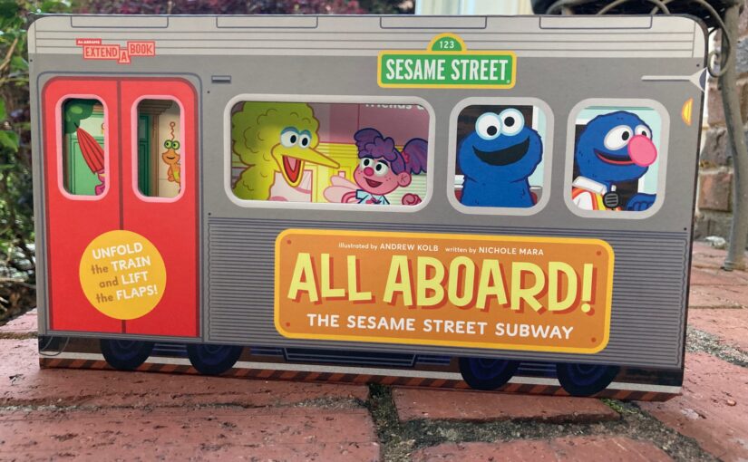 All Aboard! The Sesame Street Subway is an Abrams Extend-A-Book and stretches out the pages to where those who love Big Bird can ride along in a book that they’ll love.